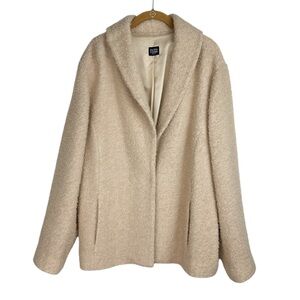 Eileen Fisher Boucle Wool Blazer Jacket Sz 2X Natural Cream